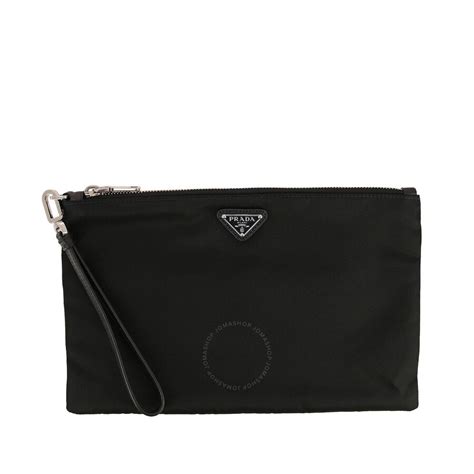 prada black nylon clutch bag|Prada wicker clutch.